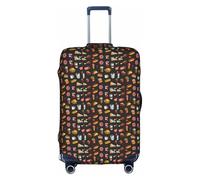 YHBLYKXP Funda protectora para carrito con estampado de hamburguesas y patas de pollo, protector de maleta de moda, cremallera oculta, Blanco, L