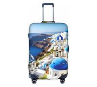 YHBLYKXP Funda protectora para carrito con estampado de isla griega, con cremallera oculta, Blanco, M