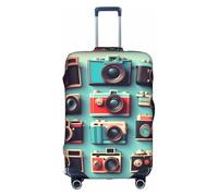 YHBLYKXP Funda protectora para carrito de la colección Retro Cool Camera Collection, protector de maleta de moda, cremallera oculta, Blanco, L