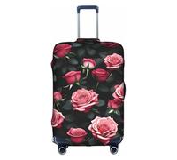 YHBLYKXP Funda protectora para maleta, diseño de flores de rosas de muchos estampados, funda protectora para maleta, cremallera oculta, Blanco, M