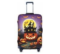 YHBLYKXP Happy-Halloween-Day-Trick-or-Treat - Funda protectora para maleta, con cremallera oculta, Blanco, L