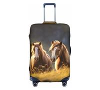 YHBLYKXP Hores Print - Funda protectora para maleta, con cremallera oculta, Blanco, M