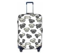 YHBLYKXP Merican Dog Head Print - Funda protectora para maleta, con cremallera oculta, Blanco, S