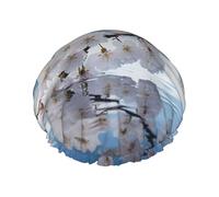 YHBLYKXP Mount Fuji Japan - Gorro de ducha ajustable de doble capa, reutilizable para mujer, gorro de ducha para salón de spa