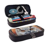 YHBLYKXP Owl Beliefs - Bolsa de cosméticos con solapa de piel con estampado de búho, organizador de artículos de tocador, monedero con cremallera, estuche de cosméticos, color negro, Negro -, Talla