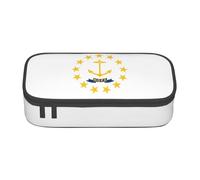 YHBLYKXP Rhode Island State Flag Print Bolsa de almacenamiento de gran capacidad para suministros de oficina de viaje, bolsa de maquillaje, organizador de escritorio con, Negro, One Size, Conciso