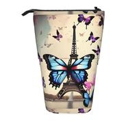 YHBLYKXP Romántico estuche retráctil vertical con estampado Eiffel de París, bolsa de almacenamiento, apto para viajes de oficina y transporte diario