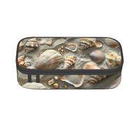 YHBLYKXP Seashells - Caja de oficina con estampado de arena de gran capacidad, organizador de papelería, bolsa de cosméticos de oficina