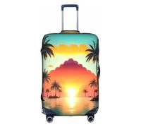 YHBLYKXP Sunrise - Funda protectora con estampado de isla de palmeras tropicales, protector de maleta de moda, cremallera oculta, Blanco, L