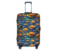 YHBLYKXP The Underwater World - Funda protectora elástica para equipaje, con estampado de peces tropicales, se adapta a maletas de 18 a 32 pulgadas, Blanco, M