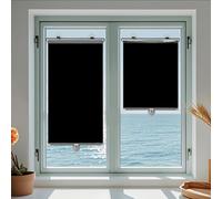 YHBZ Persianas enrollables y estores con ventosas,Cortinas enrollables retráctiles,Cortina de oscurecimiento Temporal portátil y Ligera,Negro-30-80cm Ancho,Sin perforación,W30xH100cm/12x39in-A