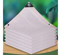 YHBZ Tela de Sombra Blanca-90%,Malla Sombra Protectora del Sol,Vela de Sombra Transpirable,Toldo antienvejecimiento con Ojales,para jardín Aire Libre Invernadero Pérgola Patio,4x4m(13 * 13ft)