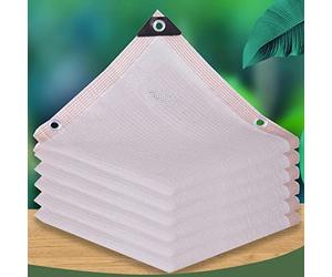 YHBZ Tela de Sombra Blanca-90%,Malla Sombra Protectora del Sol,Vela de Sombra Transpirable,Toldo antienvejecimiento con Ojales,para jardín Aire Libre Invernadero Pérgola Patio,3x5m(10 * 16ft)