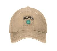 YHCIREB Gorra de béisbol No te Preocupes, Tengo un Plan, Divertida, de mazmorra, dragón caótico, Unisex, DND, de Mezclilla desgastada, para Exteriores, para Todas Las Estaciones.