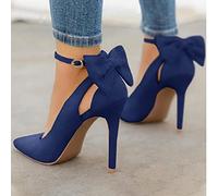 YHCS Mujeres Puntiagudos Tacones Altos Delgados Damas Sexy Bombas Con Hebilla Correa Femenina Moda Bowknot Zapatos Más Tamaño 34-43