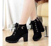 YHCS Nuevo Primavera Invierno Mujeres Bombas Botas Cordones Europeos Zapatos de Damas de la PU Tacones Altos Botas Entrega rápida