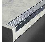 YHDMDQ Perfil Antideslizante Escalera, Tiras para Peldaños, Perfil En Ángulo De Aluminio, para Escalera Interior Exterior, Escalones Esquinas(Iron Gray,W 50mm)