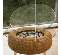 YHDMDQ Tablero Redondo De Vidrio Templado, Panel Protector De Mesa Transparente Grueso, Superficie De Mesas De Repuesto para Mesas Auxiliares De Comedor(75cm(29.53in))