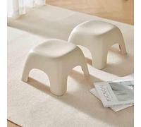 YHDMDQ Taburete Apilable, Taburete De Plástico, Set de 2 Taburete Portátil De Baño, Peldaño Taburete De Ligero, Silla Asiento Taburete Ligero para El Baño De La Cocina del Hogar(Milk Chai,16cm/6.3in)