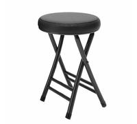 YHDMDQ Taburete Plegable Acolchado, Taburete Plegable De 50cm Sin Respaldo para Cocina Dormitorio Fiesta, Taburete De Bar Portátil De Exterior Interior(Black Frame Black)