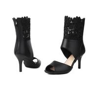YhdtHSF Sandalias de tacón Alto de Punta Abierta de Moda para Mujer de 7,5 cm,Negro,36 EU