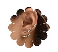 Yheakne Boho Crystal Ear Jacket Climber Pendientes en Oro - Rhinestone Cz Cubic Crystal Joyas para Mujeres y Niñas