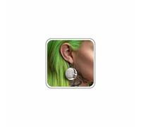 Yheakne Pendientes colgantes de moneda de disco vintage de oro, aretes de gota de disco redondo de disco, aretes de aro con forma de círculo de luna, joyería para mujer, Zinc