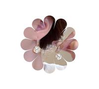 Yheakne Pendientes de gota vintage con diseño de camelia esmaltada blanca, aretes colgantes de flores de circonita cúbica dorada, aretes colgantes de cristal de diamantes de imitación, joyería para