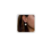 Yheakne Pendientes de moneda del mal de ojo pendientes colgantes con disco de plata pendientes de aro del mal de ojo pendientes vintage con colgante de la suerte joyas para mujeres y niñas