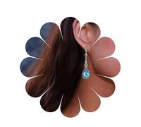 Yheakne Pendientes de Zafiro Lágrima Azul Colgantes, Hueco de Lágrima CZ Joyas para Mujeres y Niñas
