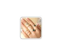 Yheakne Punk Serpiente Envoltura Anillo Conjunto De Múltiples Dedos Anillos De Cristal Esmeralda Anillos De Oro Apilable Nudillo Anillo De Joyería Para Las Mujeres 8pcs