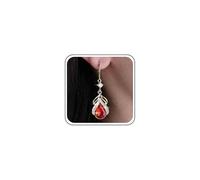 Yheakne Vintage Aretes De Rubí Lágrima Pendientes Colgantes De Cristal De Rubí Rojo Rhinestone Gota Pendiente Gota De Agua Joyería Pendiente De Piedras Preciosas Para Las Mujeres