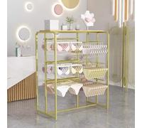 YHEIANJ Expositor de Metal Dorado para Tiendas minoristas | Perchero, Percha, Organizador de Ropa Interior, Bragas, Pantalones Cortos y Sujetadores | para boutiques y Centro,Gold a 100X45X135CM