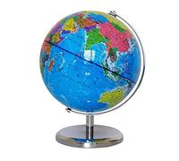 YHEIANJ Globo geográfico Global de 9.8" Globo terráqueo Azul océano con Base de Metal Globo terráqueo de Escritorio Globos de geografía educativos de la Tierra para niñ