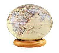 YHEIANJ Globo terráqueo con iluminación práctica, Globo terráqueo Giratorio Tridimensional 3D con Base de Madera para Estudiantes Adultos, Globos geográficos HD, herram，Style a 20cm