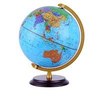 YHEIANJ Globo terráqueo de 32 cm/12,5 Pulgadas de diámetro, con Soporte de Madera, luz, Mapa del Mundo, Globo terráqueo para niños, 13,3 x 15,7 Pulgadas, decoración de ，World Globe