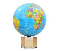YHEIANJ Globo terráqueo de 5,9 Pulgadas, Giratorio automático, Luminoso, con Base de Cristal Transparente, para decoración de Mesa.,World Globe Lamp B