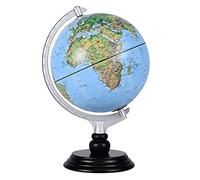 YHEIANJ Globo terráqueo Iluminado con Base de Madera Maciza. Globos terráqueos HD de fácil Lectura para Estudiantes y Adultos. Globos geográficos.，B 20cm with Ar
