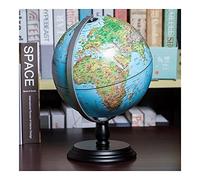 YHEIANJ Globo terráqueo Iluminado, Globo terráqueo 3D con Relieve, Globo topográfico político de 12 Pulgadas, Globo terráqueo Grande con AR y Base de Madera Negra, Deco，B 30cm with Ar