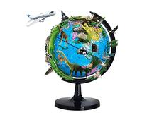 YHEIANJ Globo terráqueo práctico con Base Negra, Mini Globo terráqueo de 7,8 Pulgadas, Globo geográfico Azul océano, Creatividad única, Globo Educativo para Regalos cre，A