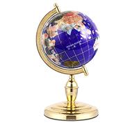 YHEIANJ Globo terráqueo práctico con rotación de 360° y Soporte de aleación de Aluminio Dorado, Joyas artísticas únicas, Globo terráqueo de Escritorio HD, Globos geográ，Blue 15cm