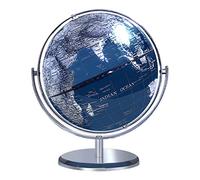 YHEIANJ Globo terráqueo práctico con rotación de 720°, Esfera metálica, Globo terráqueo con Globos oceánicos Azules, Globos geográficos para Estudiantes, Herramientas e
