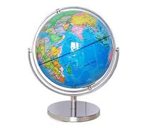 YHEIANJ Globo terráqueo práctico con rotación de 720° y Soporte de Metal. Globos HD de fácil Lectura para Que los Estudiantes aprendan. Globos geográficos. Herramientas,Blue 35cm