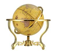 YHEIANJ Globo terráqueo práctico con Soporte de Metal, 9,8/12,5 Pulgadas, Retro, de Lujo, Giratorio, Educativo, Aprendizaje, Globos geográficos, Herramientas educativas，25cm Globe