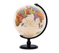 YHEIANJ Globo terráqueo práctico con Soporte de Metal Negro, Globo terráqueo HD fácil de Leer para Estudiantes, educación para Adultos, Globos geográficos, Herramientas