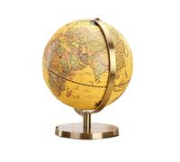 YHEIANJ Globos terráqueos Retro con Luces, Base de Metal, para Escritorio, para Estudio, Oficina, Estudiantes, Globo geográfico, Adorno, 25 cm/32 cm，A