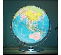 YHEIANJ Globos Vintage prácticos de 16,5 Pulgadas con luz LED iluminada, Globo terráqueo Colorido, informativo, fácil de Leer, Globo terráqueo con Soporte Decorativo，Dark Blue