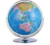 YHEIANJ Globos Vintage prácticos de 16,5 Pulgadas con luz LED iluminada, Globo terráqueo Colorido, informativo, fácil de Leer, Globo terráqueo con Soporte Decorativo，Dark Blue with Light