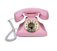 YHEIANJ Teléfono Antiguo con Cable y tecnología clásica de pulsador de Timbre de Metal, teléfono Fijo Retro de diseño rotatorio para el hogar, teléfono Antiguo Vintage con dial g