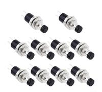 Yhenlovtt 10/20 interruptores de botón momentáneos normalmente cerrados para proyectos de bricolaje en barcos, rojo o negro (10 piezas)